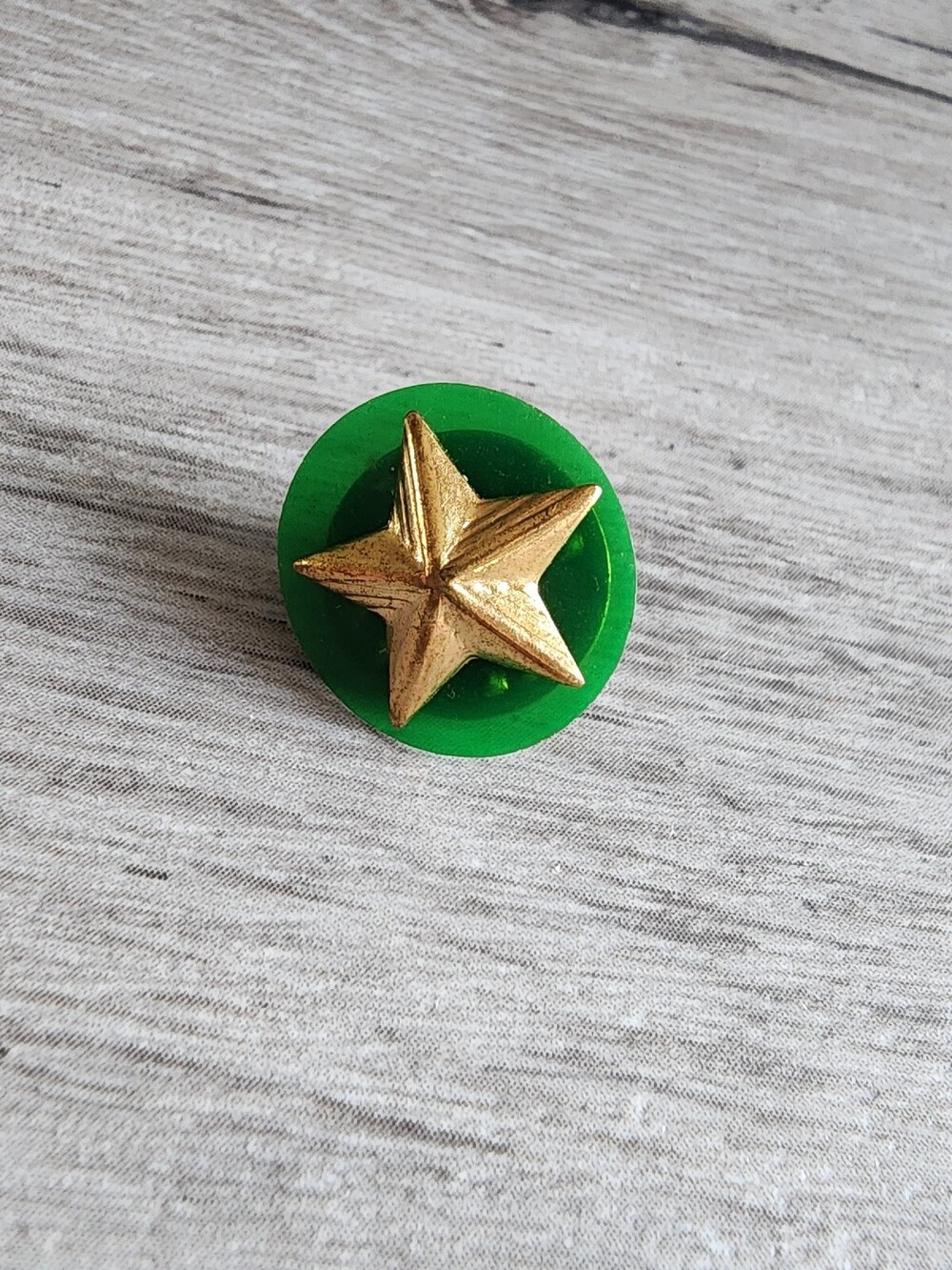 Vintage BSA Boy Scouts Of America Star Pin Green Back Uniform Lapel 1950s